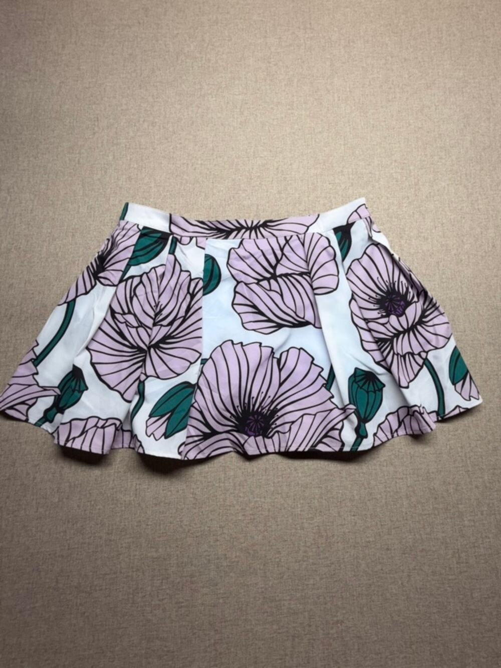 NWT Ellie Day Large Floral Skater Skirt Pink Blue Green A-Line Made in USA